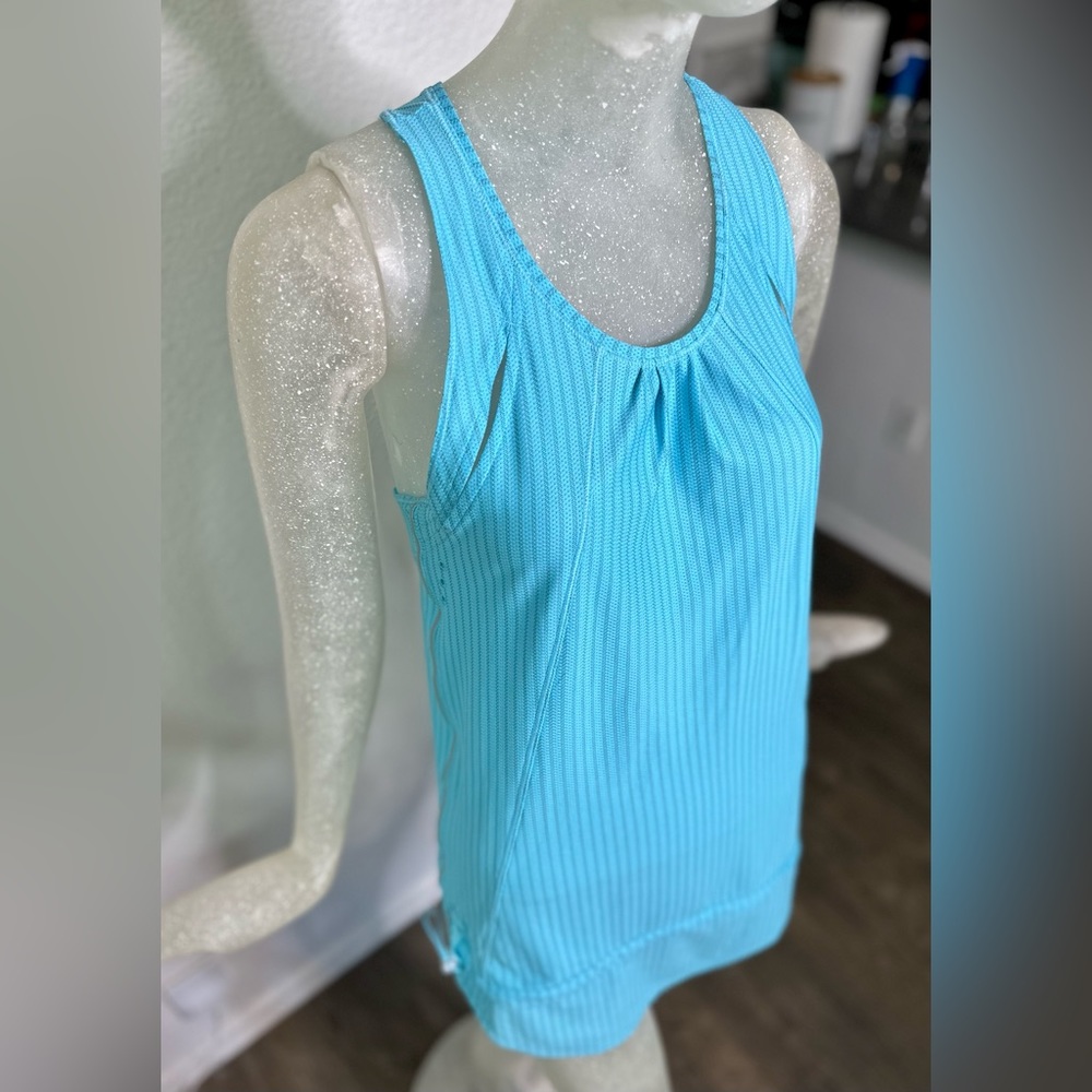 Adidas by Stella McCartney Light Blue Ribbed Athletic Tank Top